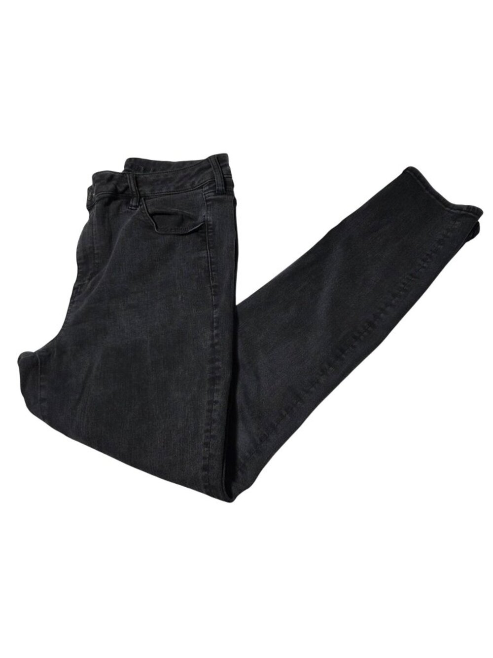 American Eagle Jeans Womens Size 18L Straight Leg High Waist Black Denim Pants